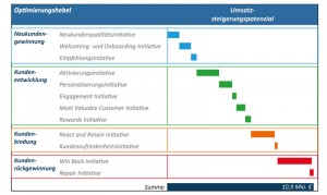 Umsatzsteigerungspotenzial verschiedener Marketing Initiativen